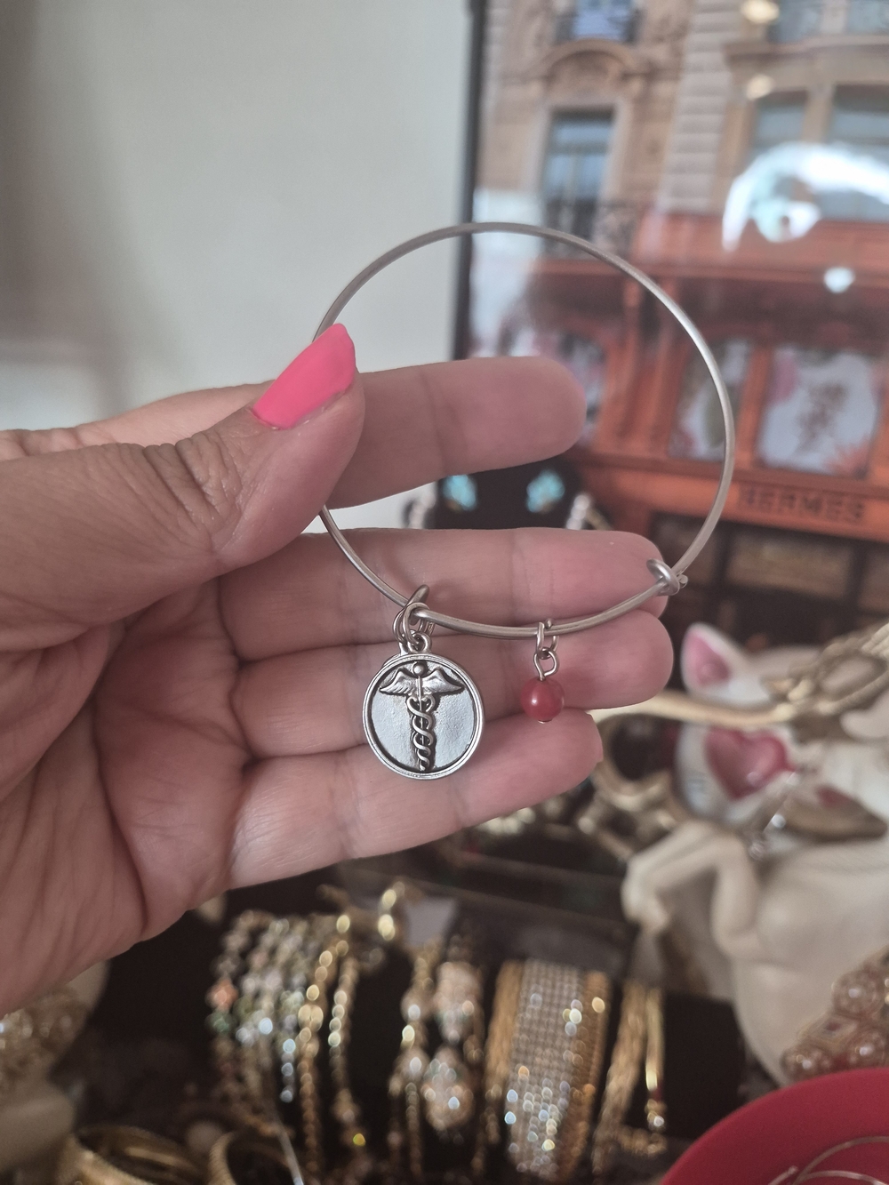 Medical Symbol Charm Bangle